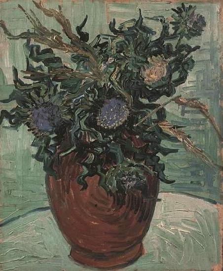 Vincent Van Gogh Flower Vase with Thistles